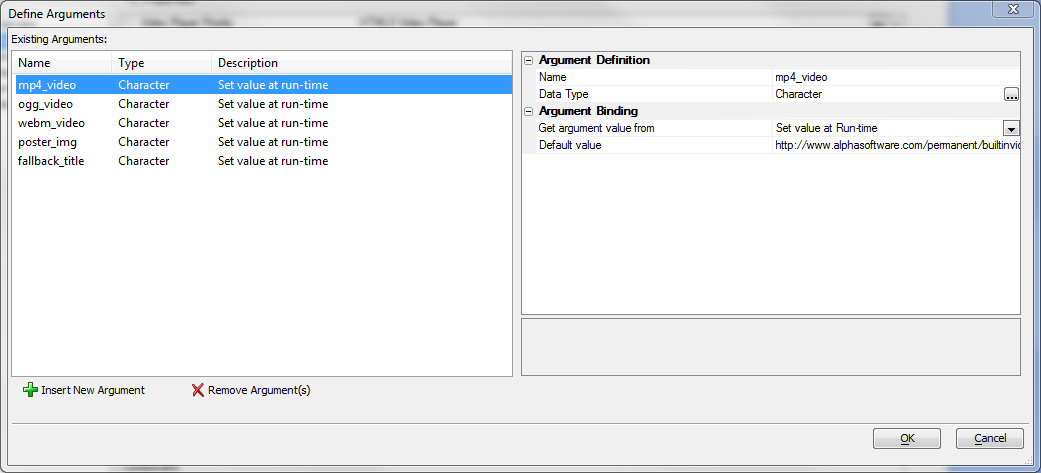 Video Component Html5 Args
